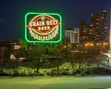 Iconic Grain Belt Sign Lights Again